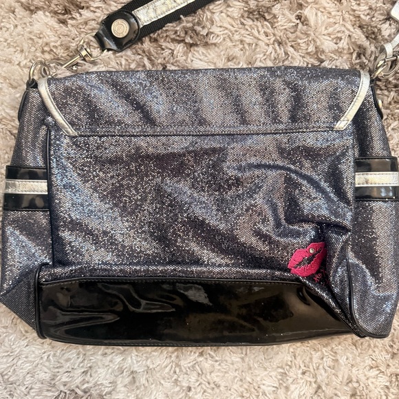 Vintage Betseyville Glitter Varsity Messenger Bag